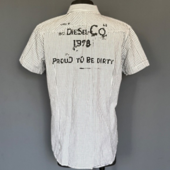 Diesel Sfolta Western Snap Shirt | Sz M | Black White Gingham Rockabilly Western - Picture 3 of 6